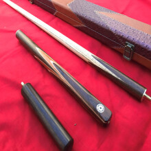 Handmade 3 piece Ash Snooker / Pool Cue with Case and Solid Mini-But