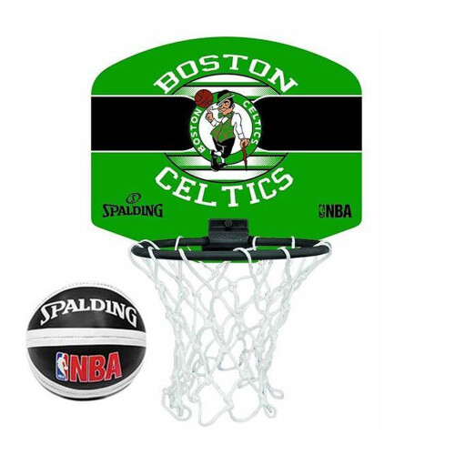 Spalding Boston Celtics NBA Miniboard Basketball Ring Net & Ball Set on