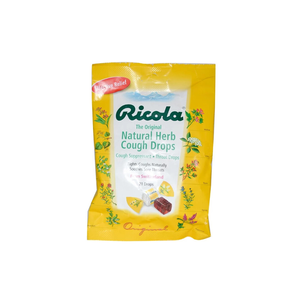 Ricola, The Original Natural Herb Cough Drops, 21 Drops