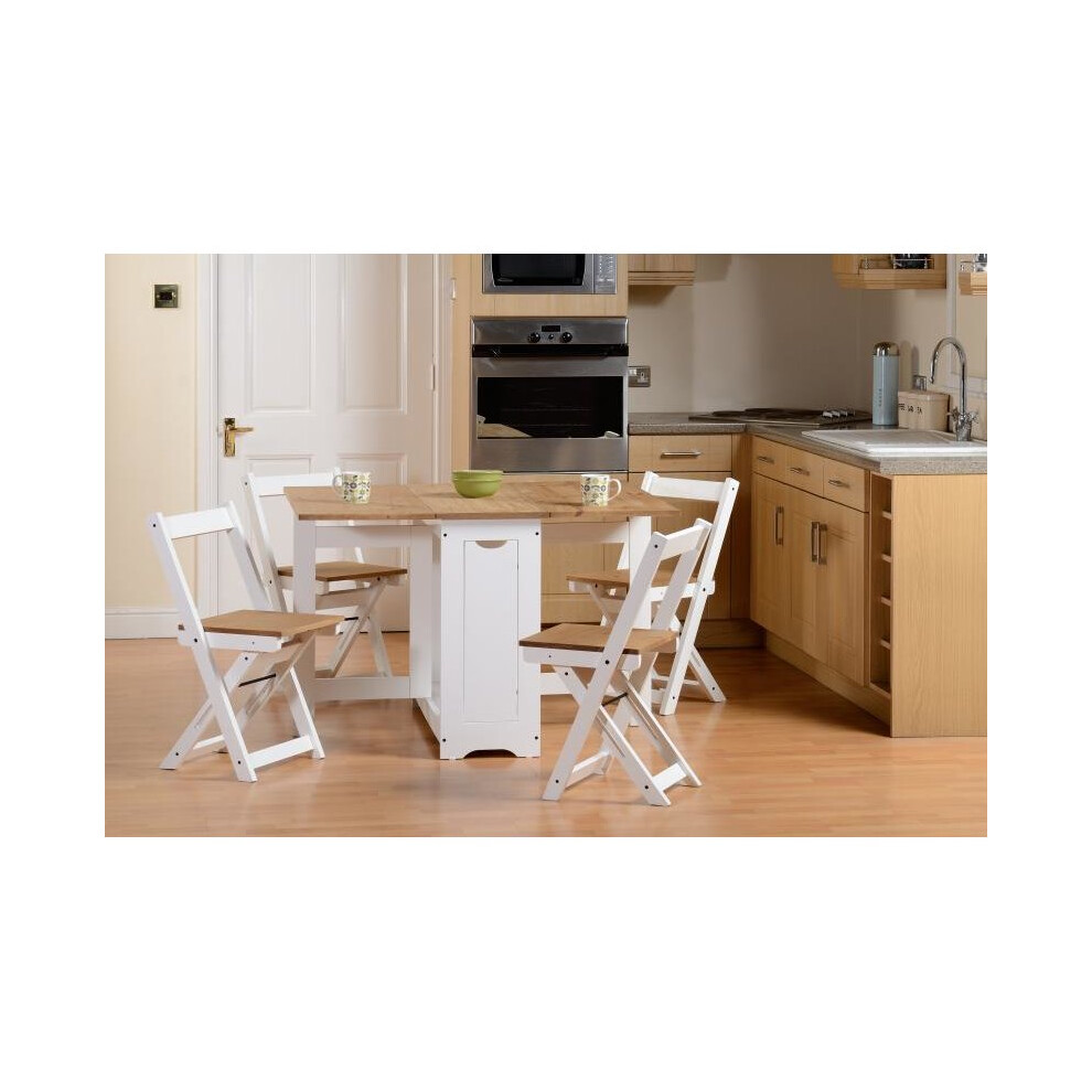 Seconique Santos Butterfly Dining Set In /Distressed Waxed Pine White
