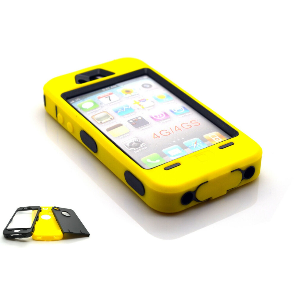 Heavy Duty Builders Workman Yellow Colour Armour Case for iPhone 4 , 4G , 4s ,4S