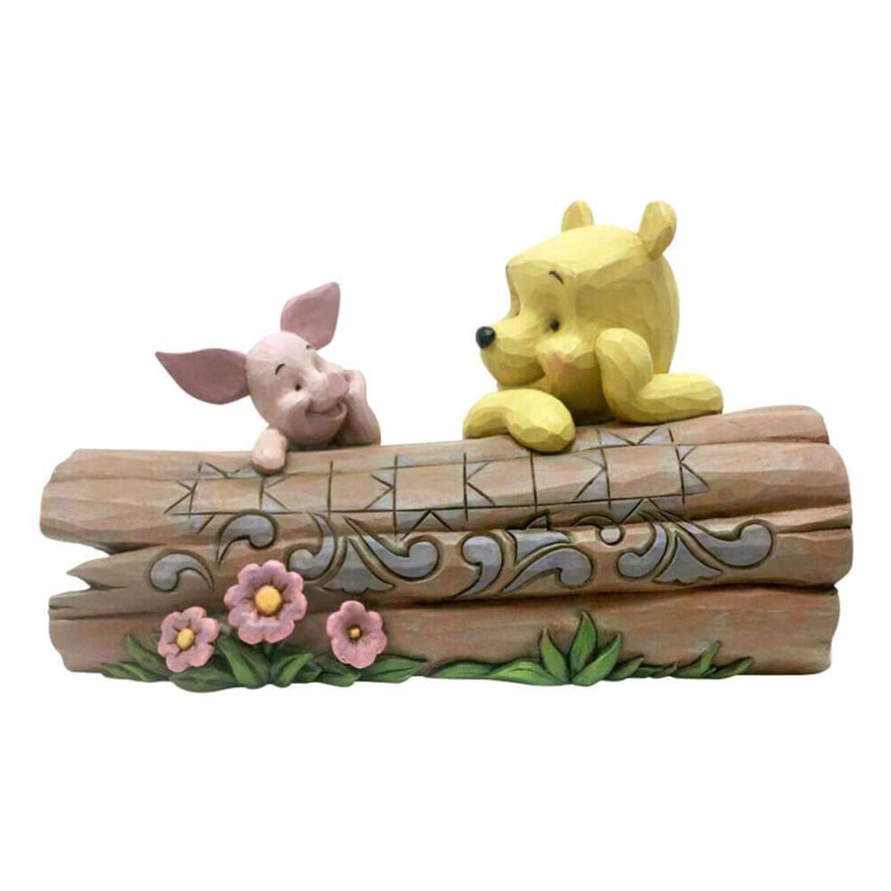 Disney Traditions Pooh And Piglet On A Log Figurine