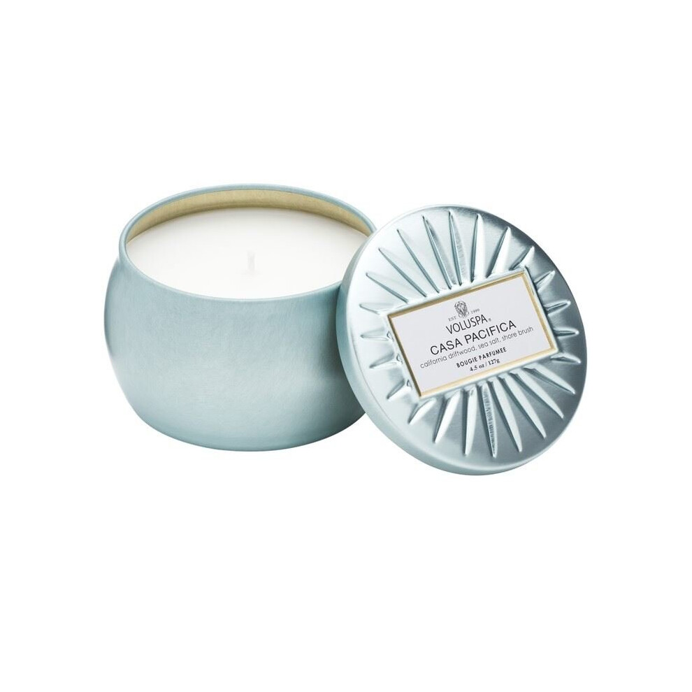 Voluspa Mini Candle in Star Embossed Tin - Casa Pacifica