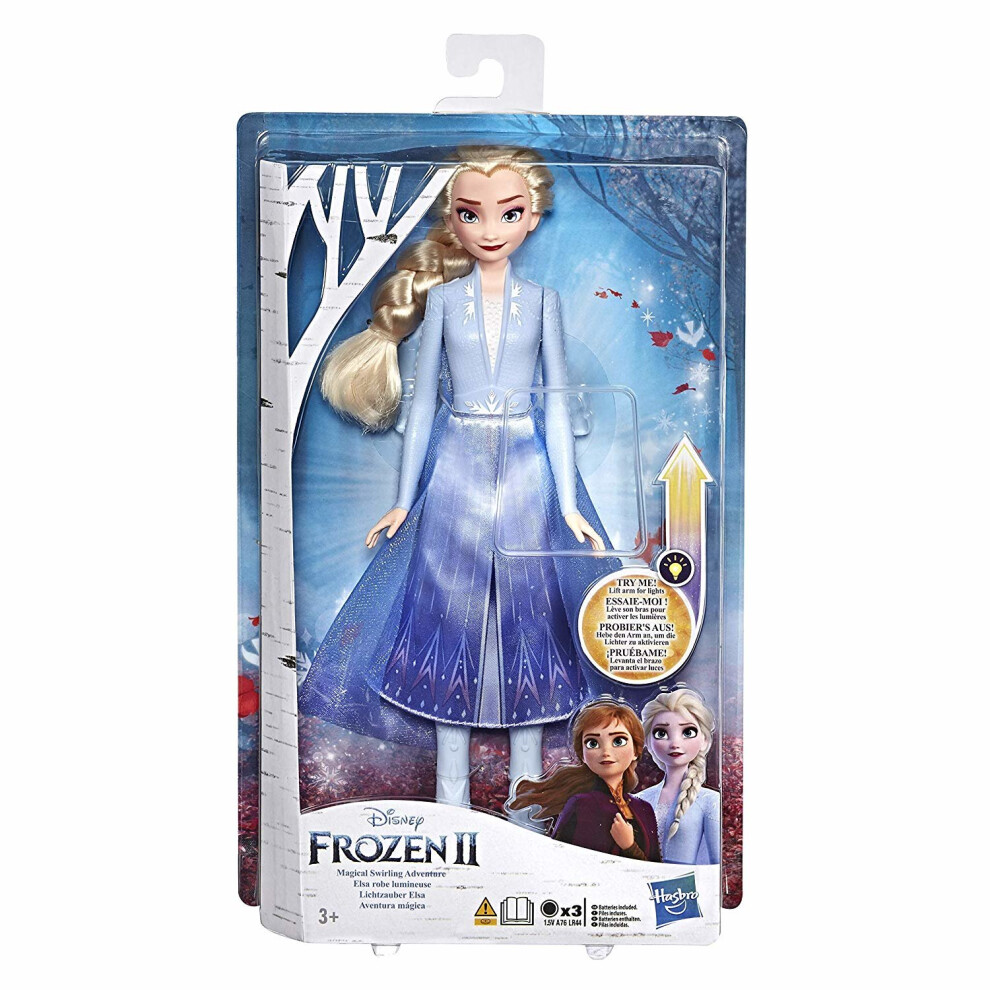 Disney Frozen 2 Elsa Magical Swirling Adventure Fashion Doll That Lights Up