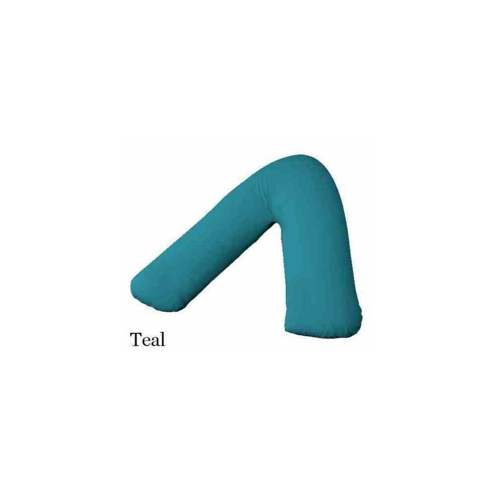 (Teal) V Shaped Pregnancy Orthopedic *PILLOW* Plus Free Polycotton PILLOWCASE in 14 colors