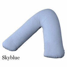 (Sky Blue) V Shaped Pregnancy Orthopedic *PILLOW* Plus Free Polycotton PILLOWCASE in 14 colors