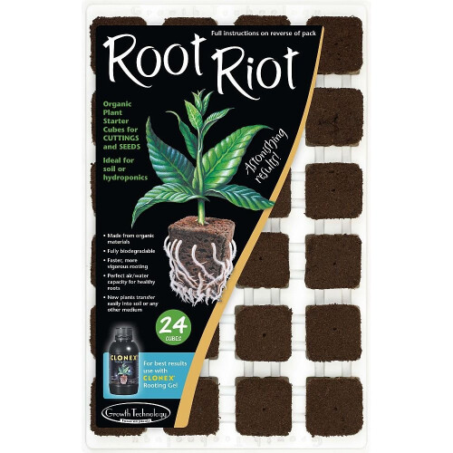 (1x Tray + 1x Clonex 50ml) Growth Technology - Root Riot 24 Tray