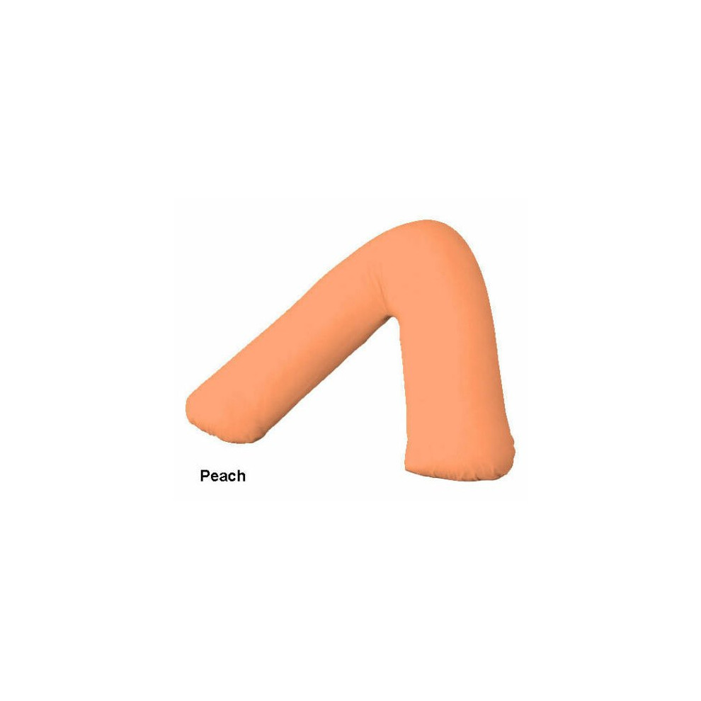 Arlinens (Peach) V Shaped Pregnancy Orthopedic *Pillow* Plus Free Polycotton Pillowcase In 14 Colors
