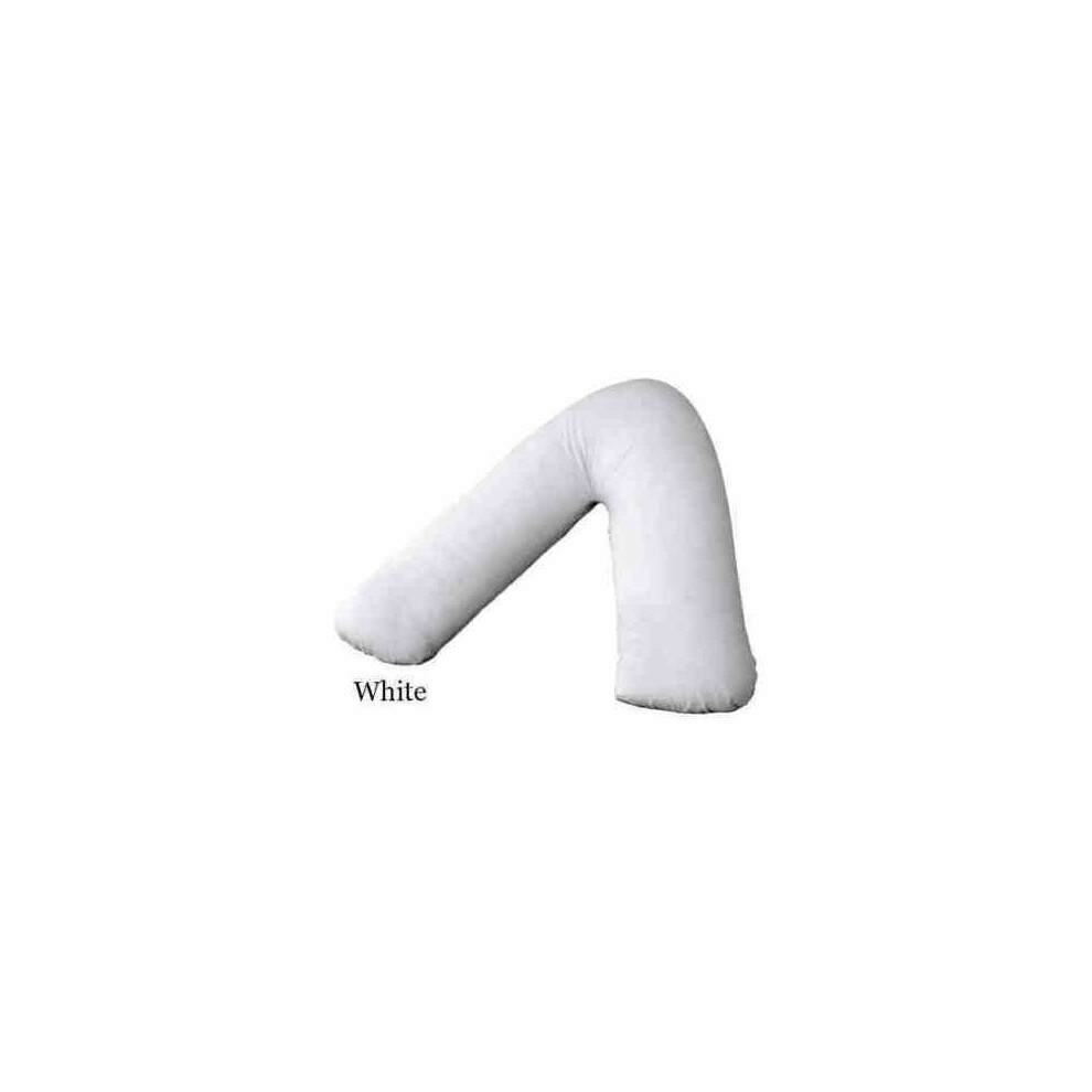 (White) V Shaped Pregnancy Orthopedic *PILLOW* Plus Free Polycotton PILLOWCASE in 14 colors