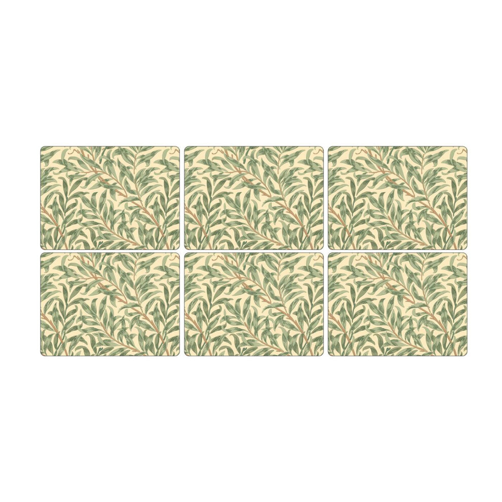 Pimpernel Willow Boughs Green Placemats, Set of 6