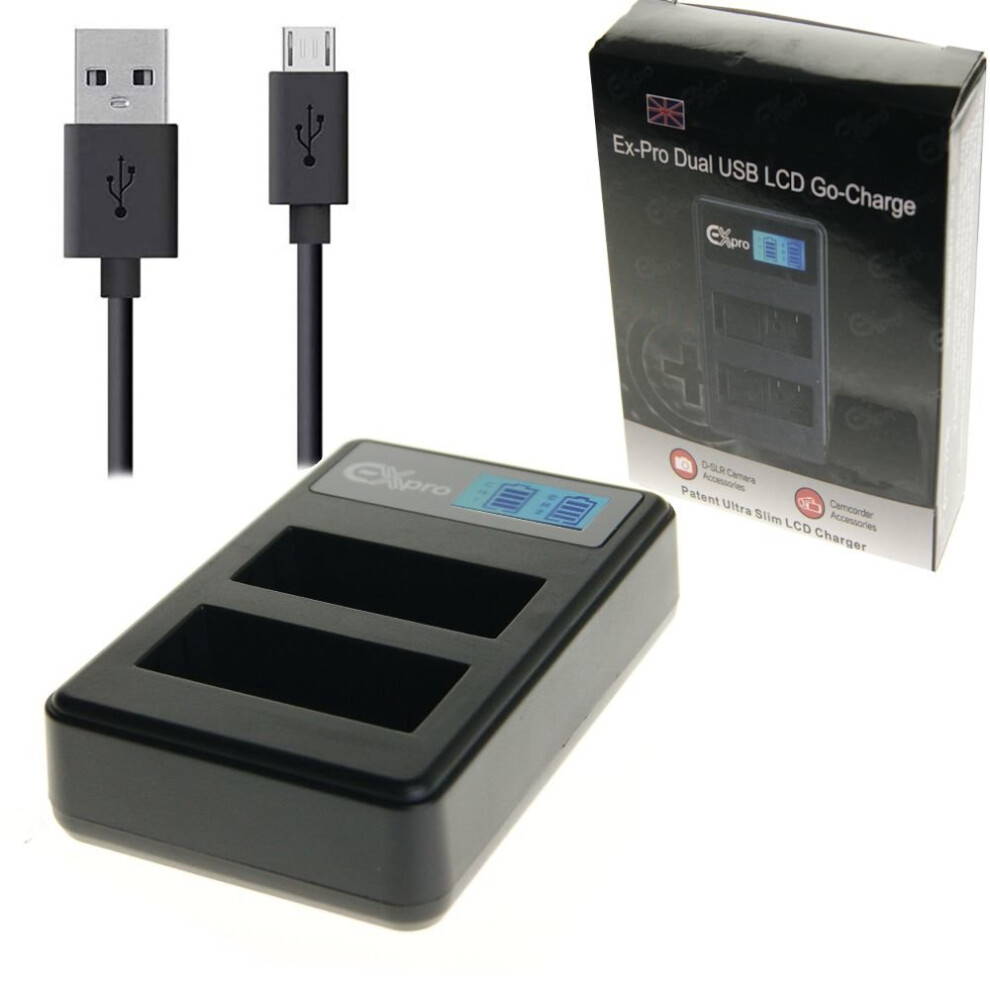 Ex-Pro Lp-E8 Lc-E8e Lcd Tripple Go-Charge Usb Charger For Canon Eos 650D 700D 5055329070123