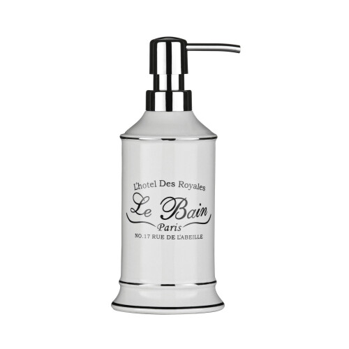 Premier Housewares Le Bain White Ceramic Bathroom Lotion Shower Shampoo Liquid Soap Pump Dispenser
