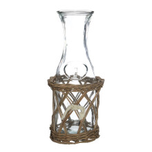 Premier Housewares Country Cottage Glass Bottle On Willow Basket Food Storage