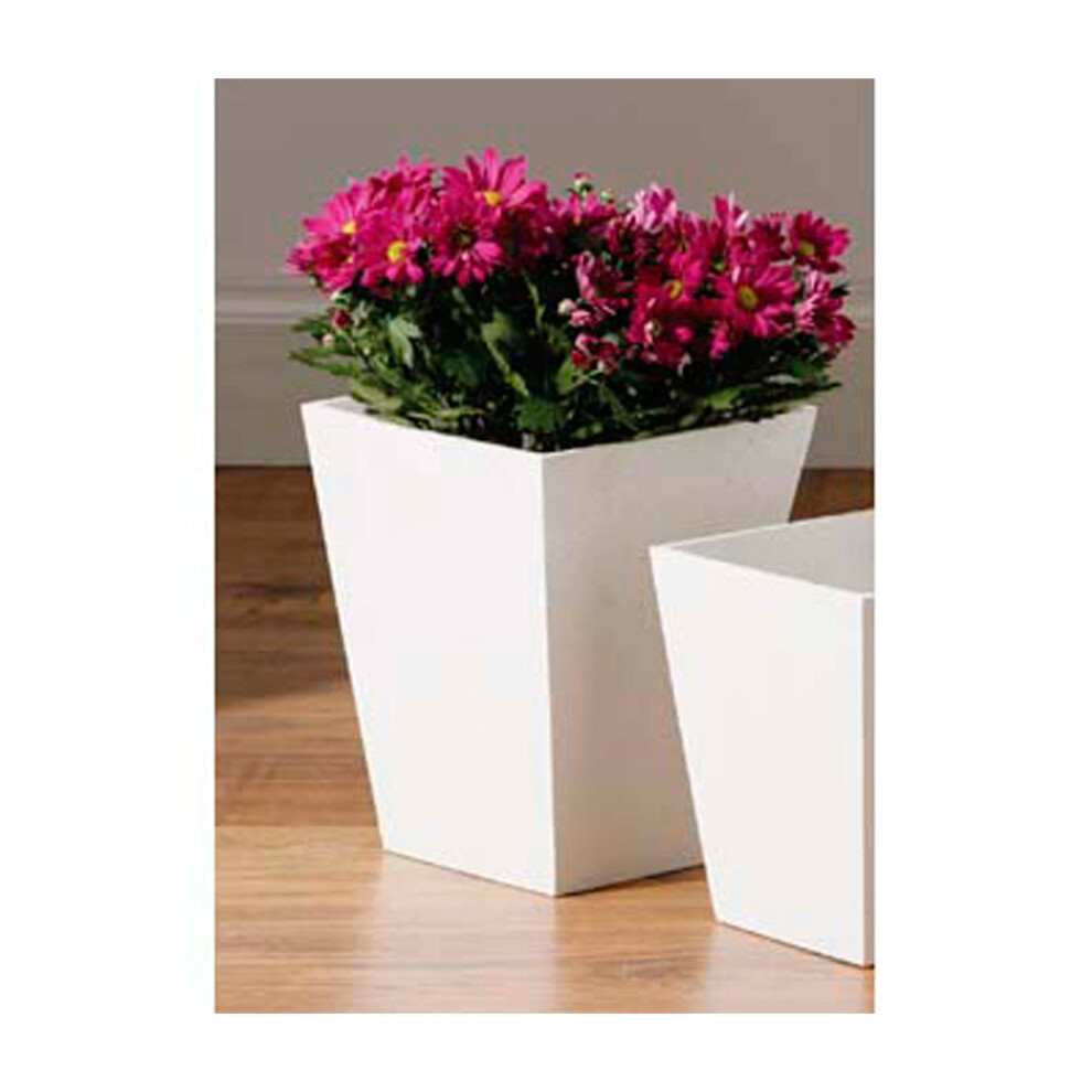 Premier Housewares Square White Home Office Garden Flower Planter Container New