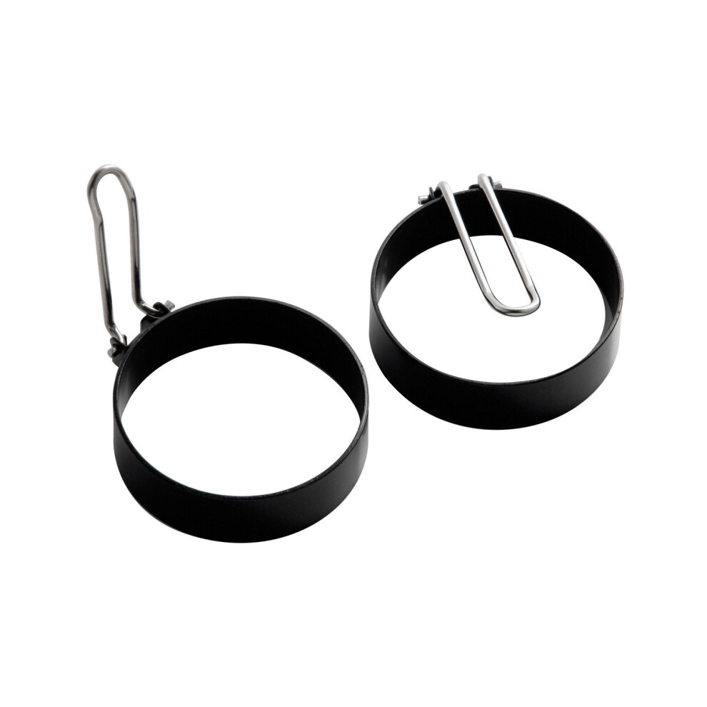 Premier Housewares 2 Piece Non-stick Folding Handles Fried Poached Egg Rings Set