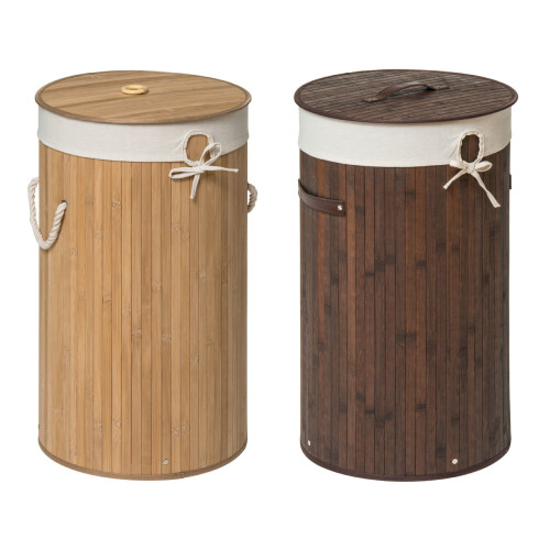 Premier Housewares Kankyo Rnd Nat Bamboo Laundry Hamper W/Liner 36 D X 60Cm 1