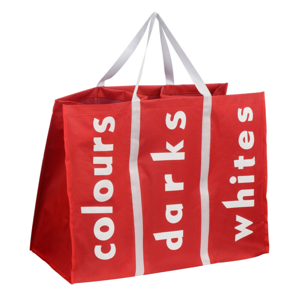 Premier Housewares W/ 3 Sect Laundry Bag 63 X 32 X 47Cm Approx Red/White
