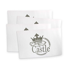 Set of 4 White My Home is My Castle 44x28.5cm Placemats Polypropylene Table Mats