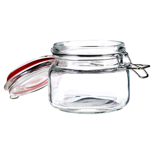 Premier Housewares Clear Lid Sqr Glass Deli Jar 500Ml 1