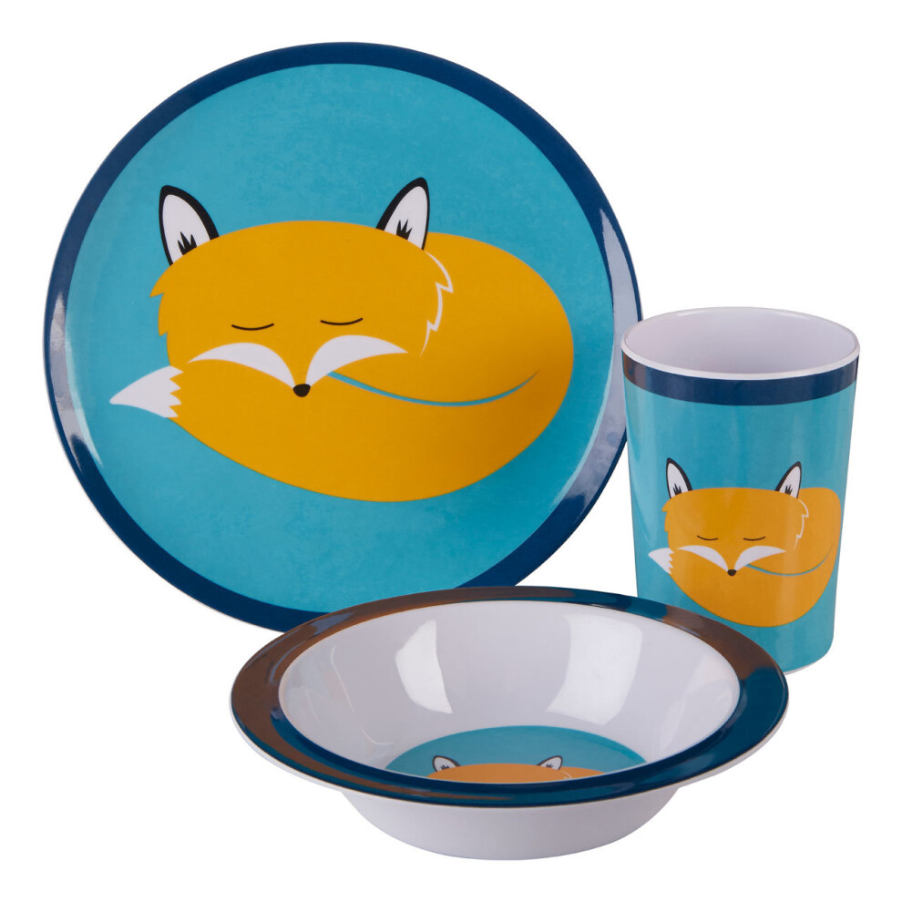 Vibrant Kids Felix Fox Dinner Set, Durable Children Dining Set, Compact Felix Fox Children Eating Set