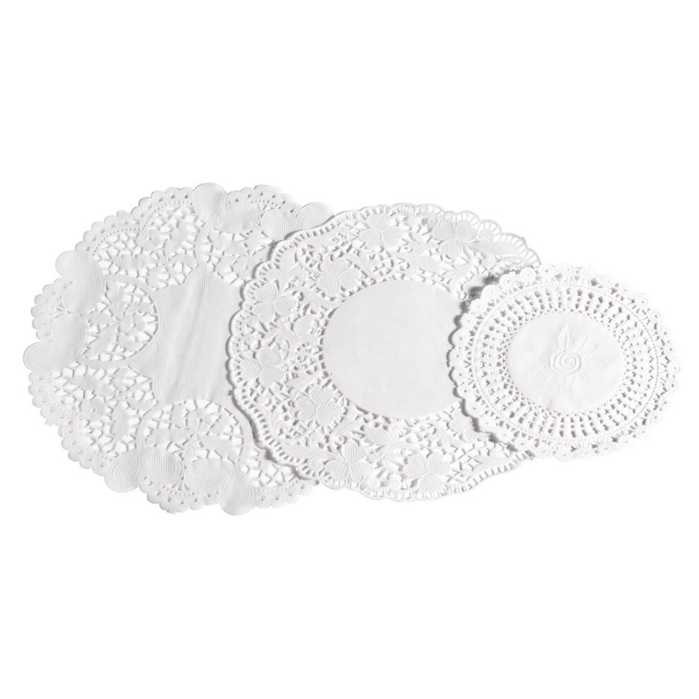 Premier Housewares 30 Pieces Round Paper Doilies Tableware Party Occasions Wedding Decoration White
