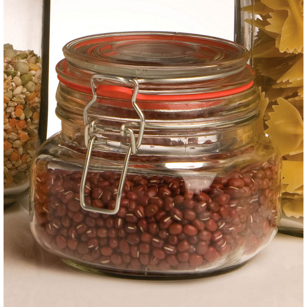 Clear Lid Sqr Glass Deli Jar 500Ml