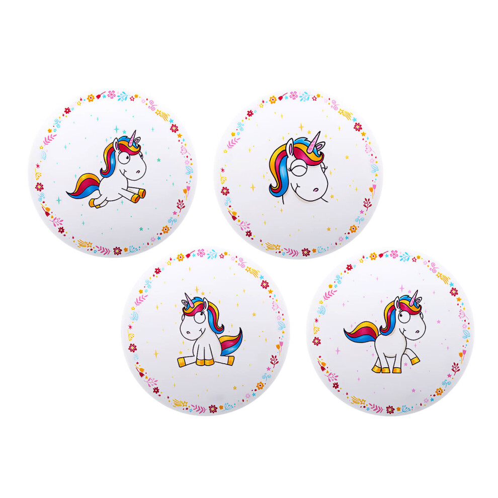 Set of 4 Fancy Cheerful Rainbow Unicorn Table Placemat Dining Kitchen Gift Idea