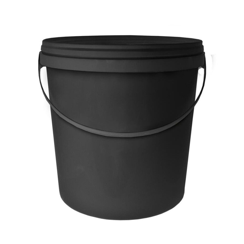 10 LTR ROUND BLACK BUCKET WITH HANDLE & LID