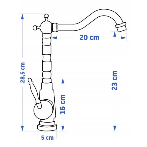 Robinet De Lavabo Bona Old Black High 1