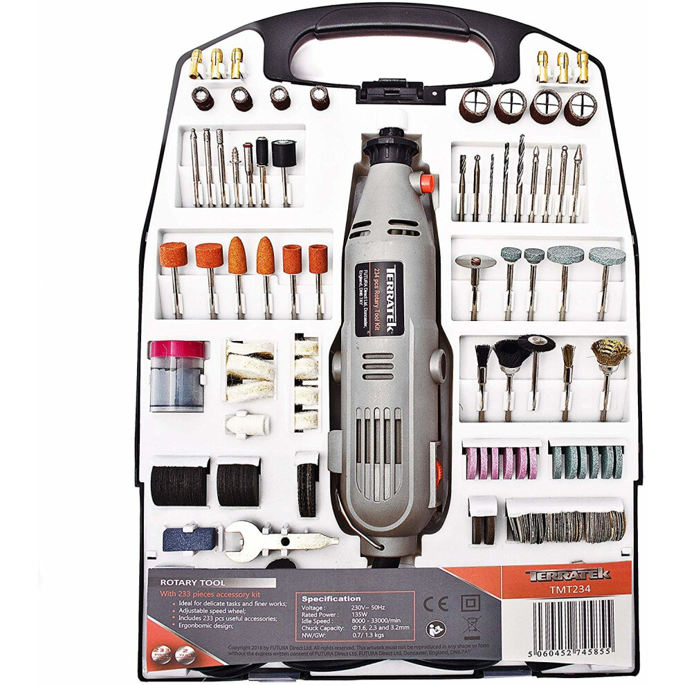 Mini Drill/Grinder Bits Set - 82 Pieces - Dremel Compatible - Terratek