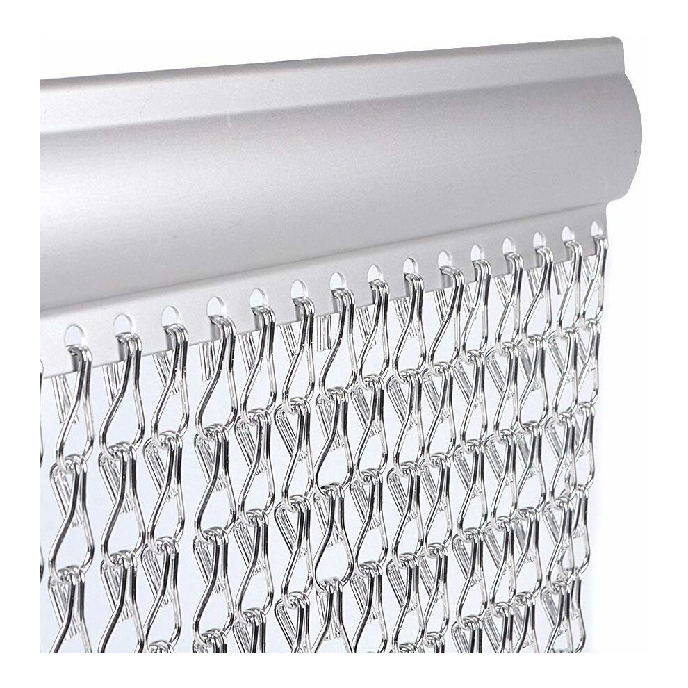 Vermatik Fly Screen 90cm x 210cm Premium Aluminium Metal Curtain Chain