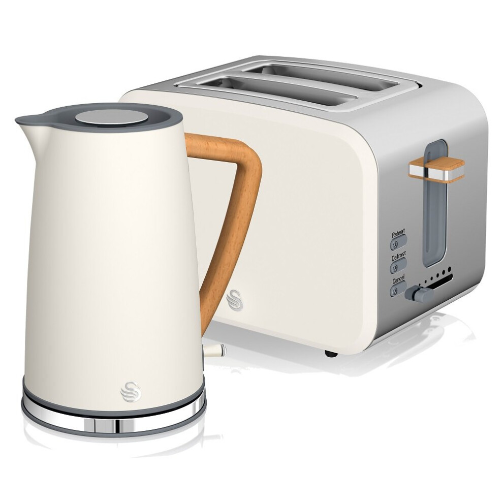 (White) Swan Nordic 1.7L Kettle & 2 Slice Toaster Set