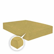( Mustard, Double) Thermal Flannelette Fitted Sheet 25cm 100% Brushed Soft Cotton
