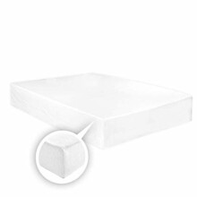 (White, Double) Thermal Flannelette Fitted Sheet 25cm 100% Brushed Soft Cotton