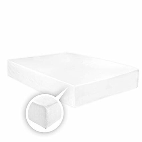 (White, Double) Thermal Flannelette Fitted Sheet 25cm 100% Brushed Soft Cotton