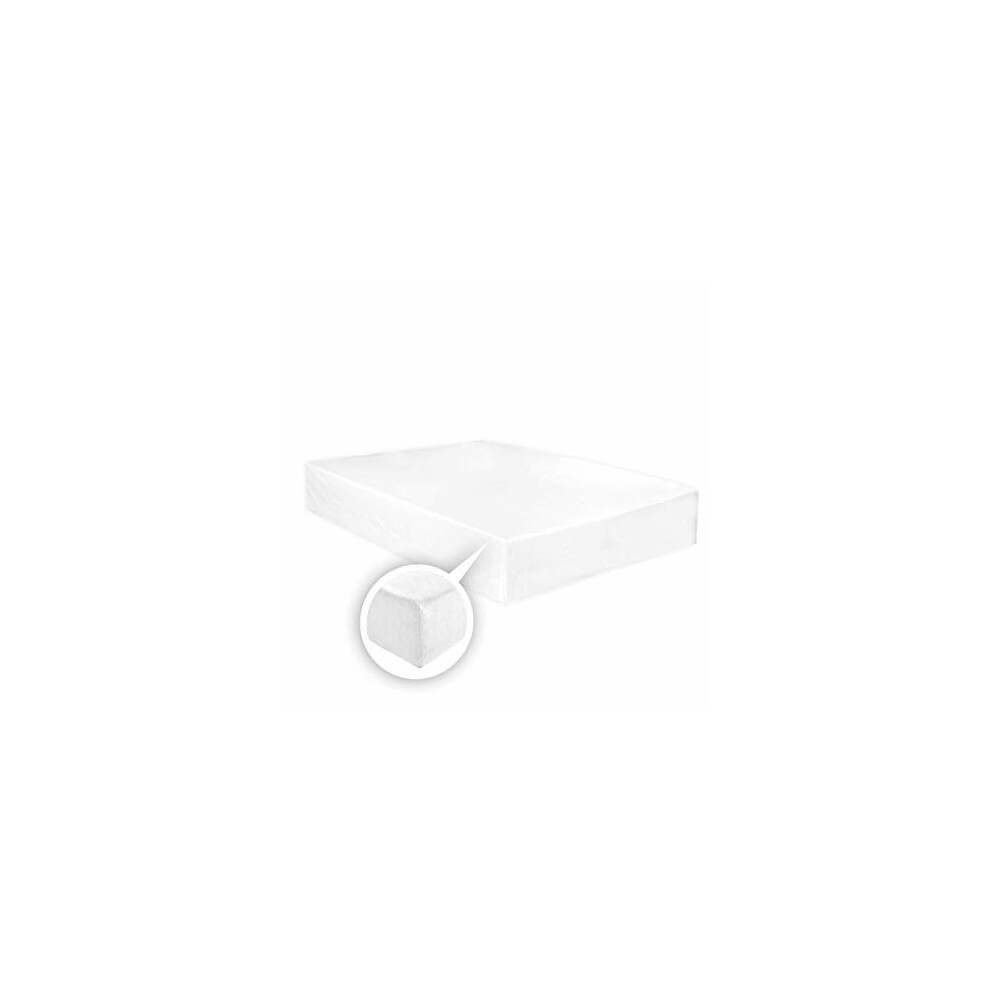 (White, Single) Thermal Flannelette Fitted Sheet 25cm 100% Brushed Soft Cotton