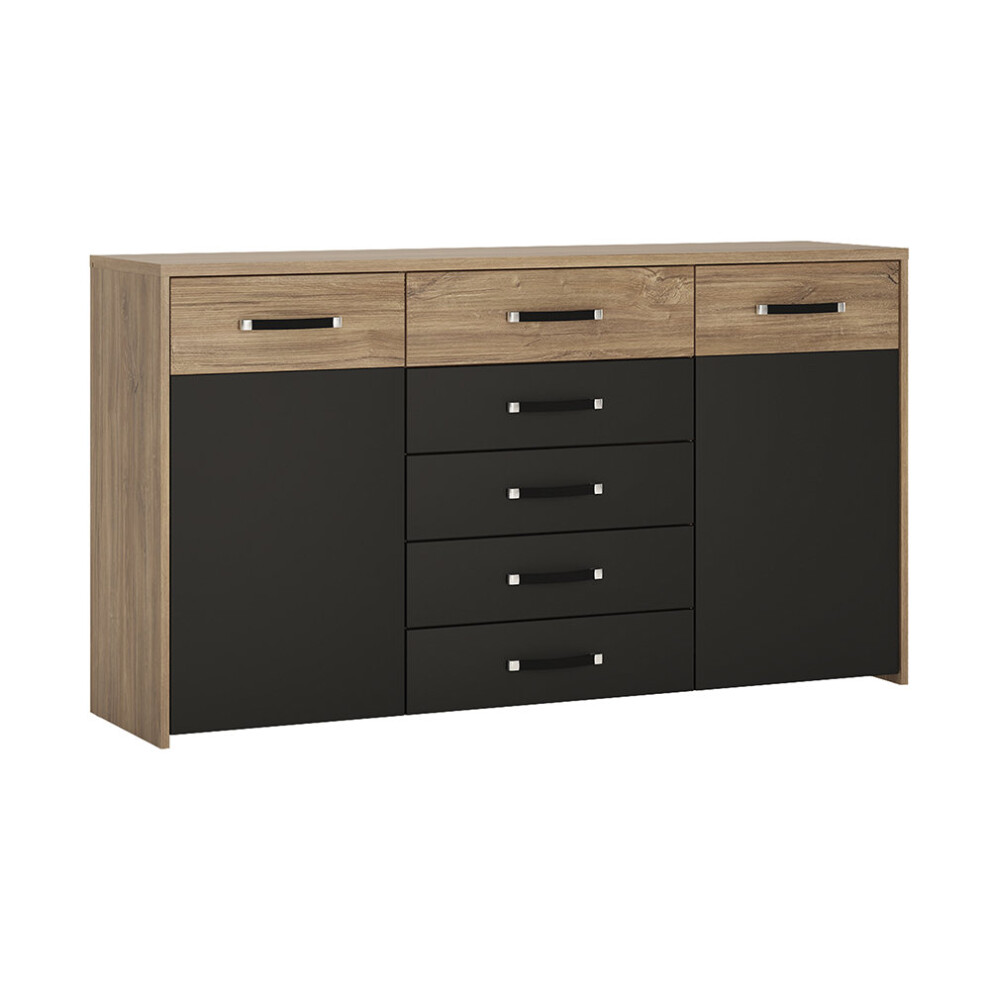 2 door 5 drawer wide cupboard