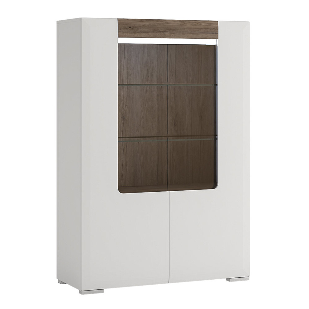 Low Glazed 2 Door Display cabinet with internal shelves (inc Plexi Lighting)