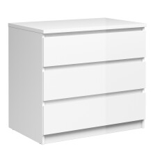 Chest of 3 Drawers in White High Gloss