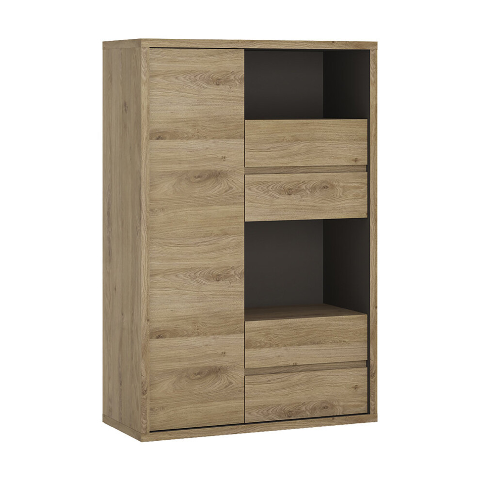 Shetland 1 Door 4 Drawer Display Cabinet