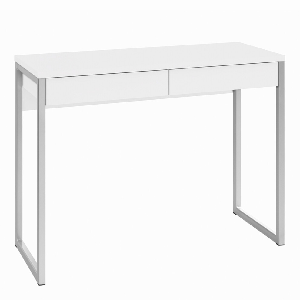 Desk 2 Drawers in White High Gloss