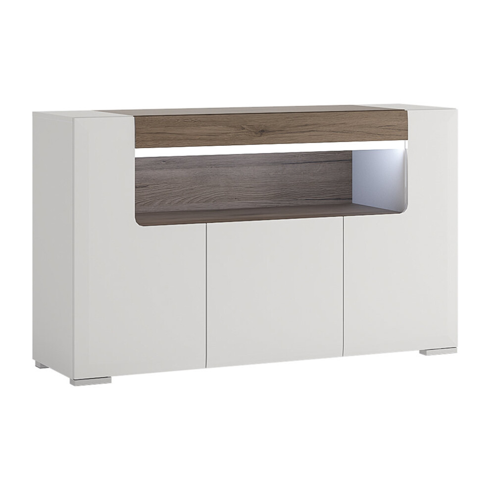 3 Door Sideboard with open shelving (inc Plexi Lighting)