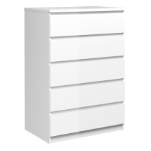 Chest of 5 Drawers in White High Gloss