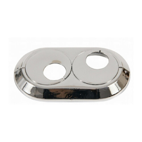 (15mm) Double Pipe Cover Chrome PVC Radiator Plastic Water Collar Rose