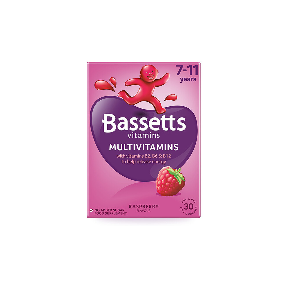 Bassetts Multivitamins Raspberry Flavour 7-11 Years - 30 Chewis