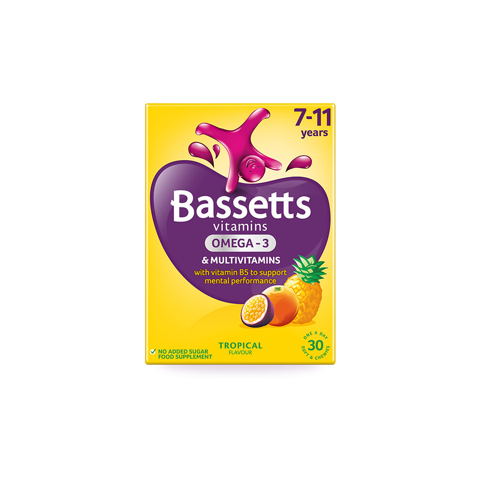 Bassetts Multivitamins Tropical Flavour 7-11 Years - 30 Chewis