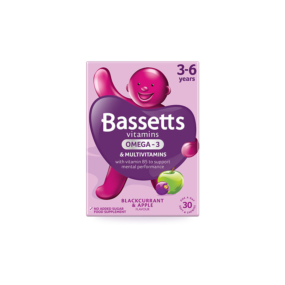 Bassetts Multivitamins Blackcurrent & Apple 3-6 Years - 30 Chewies