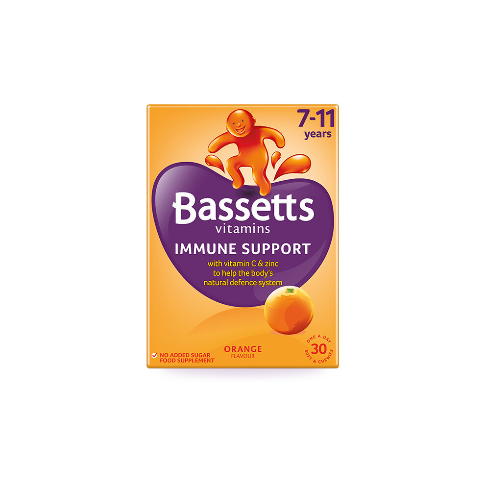 Bassetts Immune Support Orange Flavour 7-11 Years - 30 chewies