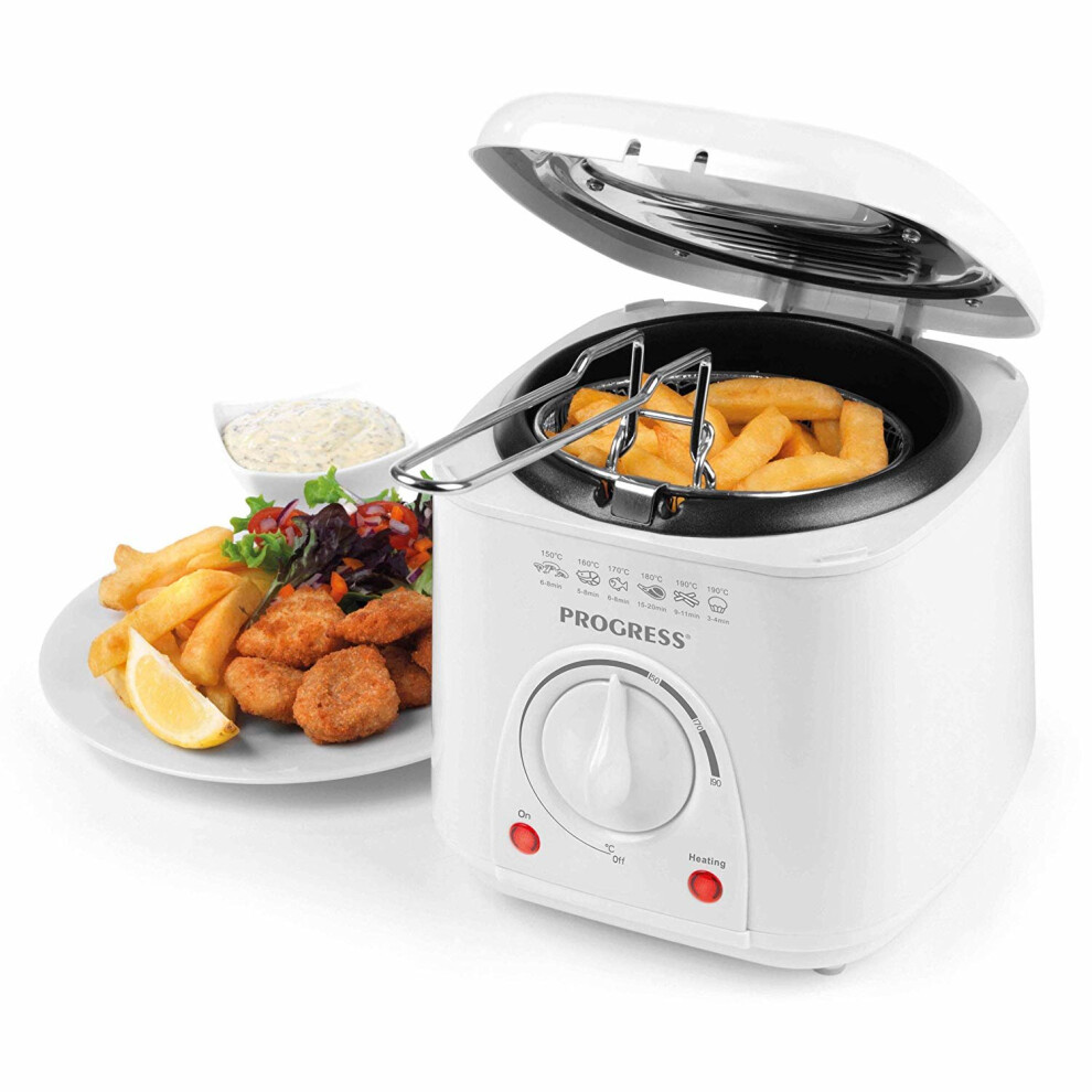 Progress EK2969P Compact Deep Fryer in White 1 Litre Capacity 950W