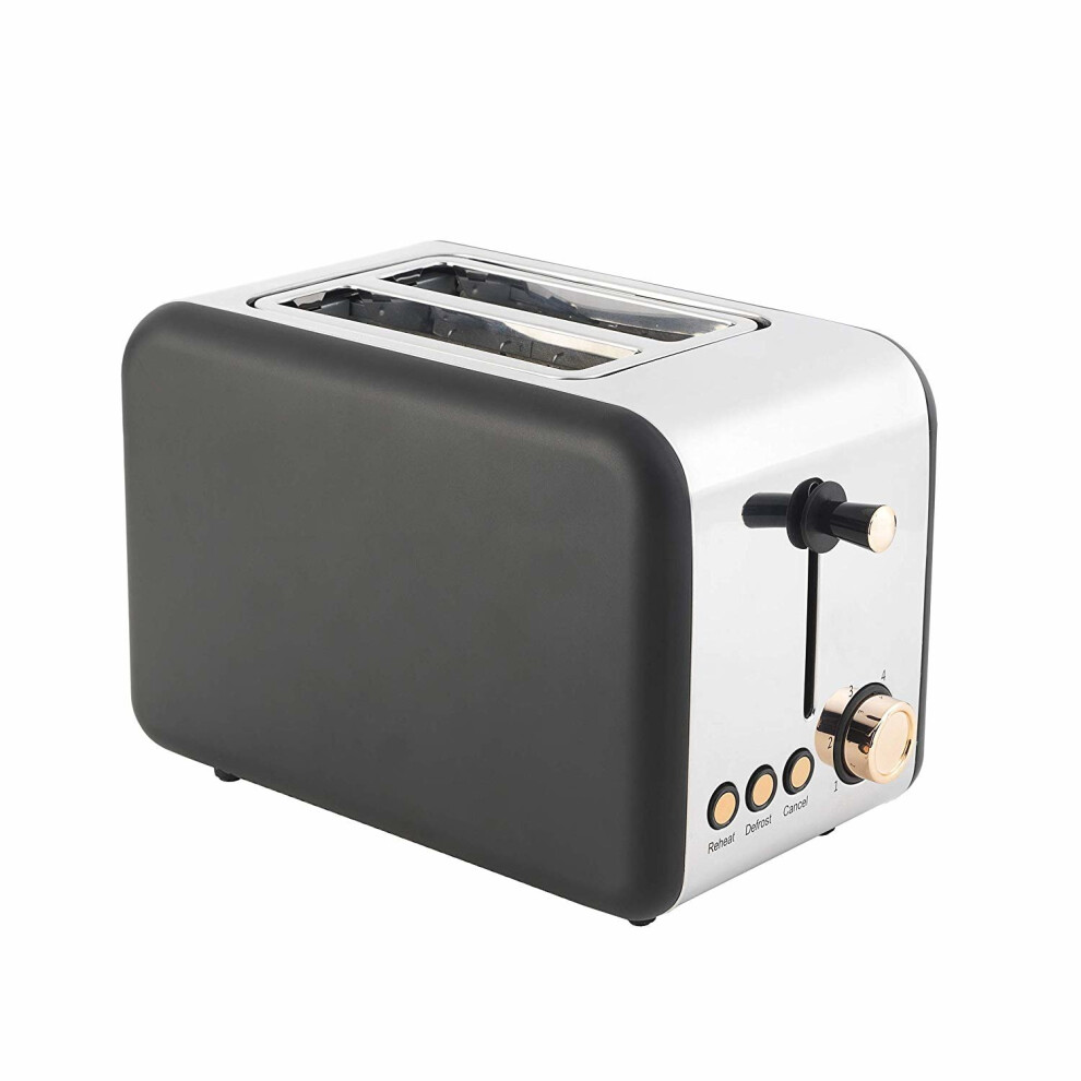 Salter Stainless Steel 850W 2 Slice Toaster Rose Gold Edition Metallic Finish